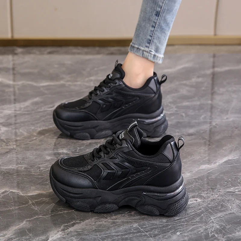 Breakj Breakj Heightening Women's Single Shoes 2025 Spring New Breathable Old Shoes Thick Sole Mesh Small Sports Casual Shoes