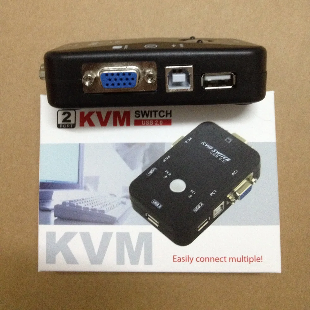 KVM Switch USB 2.0 Plug And Play Black