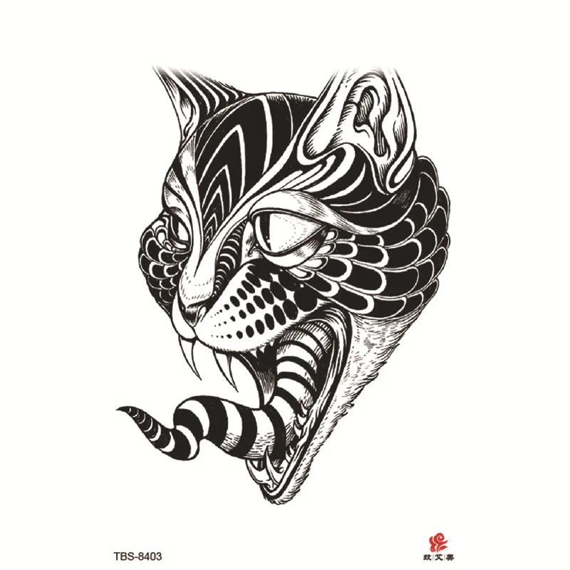 Sdrawing Temporary Tattoo Sticker Forest Lion Tiger Flash Tattoos Women Skeleton Skull Bodi Art Arm Fake Tatoo Men Body Woman