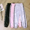 Big Satin Highlight Harem Pants Women Glossy Sport Ribbon Trousers Style Pants