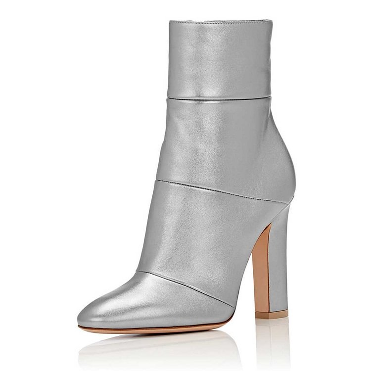 silver vegan boots
