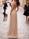 Sequinned Backless Off-The-Shoulder Maxi Dress