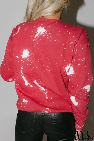 MidiSono - LOVE Round Neck Dropped Shoulder Sweatshirt