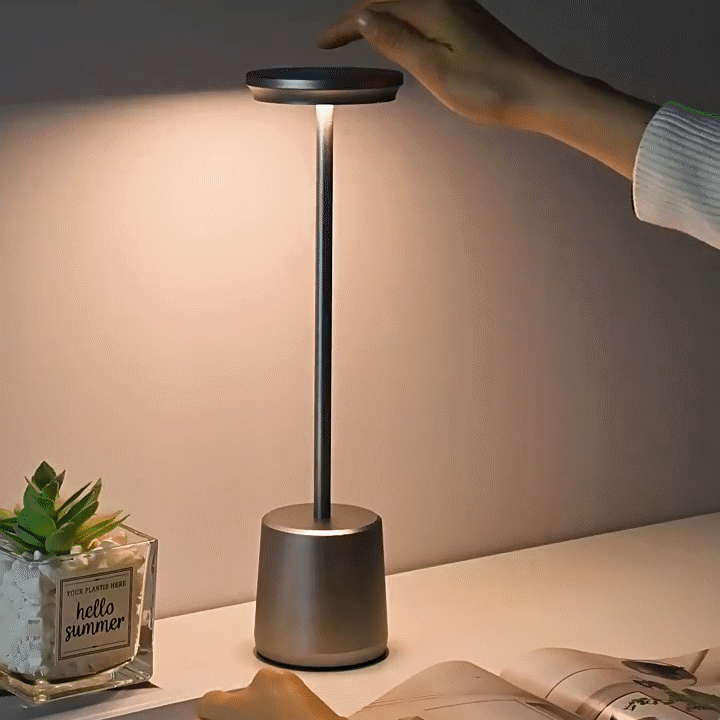 Minimalist Cordless Table Lamp - 3 Color Stepless Dimming Portable LED Desk  Lamp