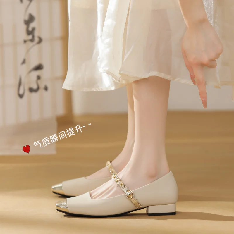 Brownm Brownm Mary Jane Women's Shoes 2024 New Color Single Shoes Women Summer New Chinese 100 Collocation Skirt Cheongsam Single Shoes