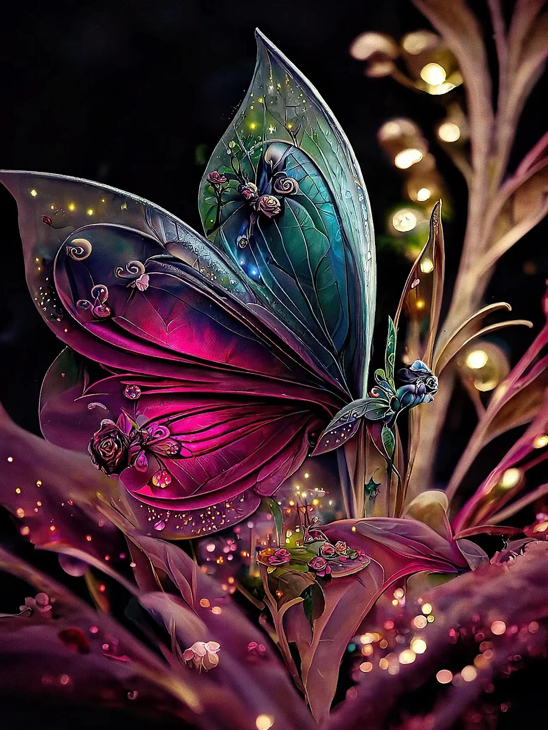 Diamond Painting - Full Round/Square Drill - Butterfly (30*40 - 50*60cm)