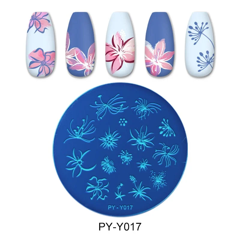 PICT You Flower Stamping Plate Nail Picture Stamp Templates Design  Stainless Steel Nail Art Plate Stencil Tools-Nail Inspo