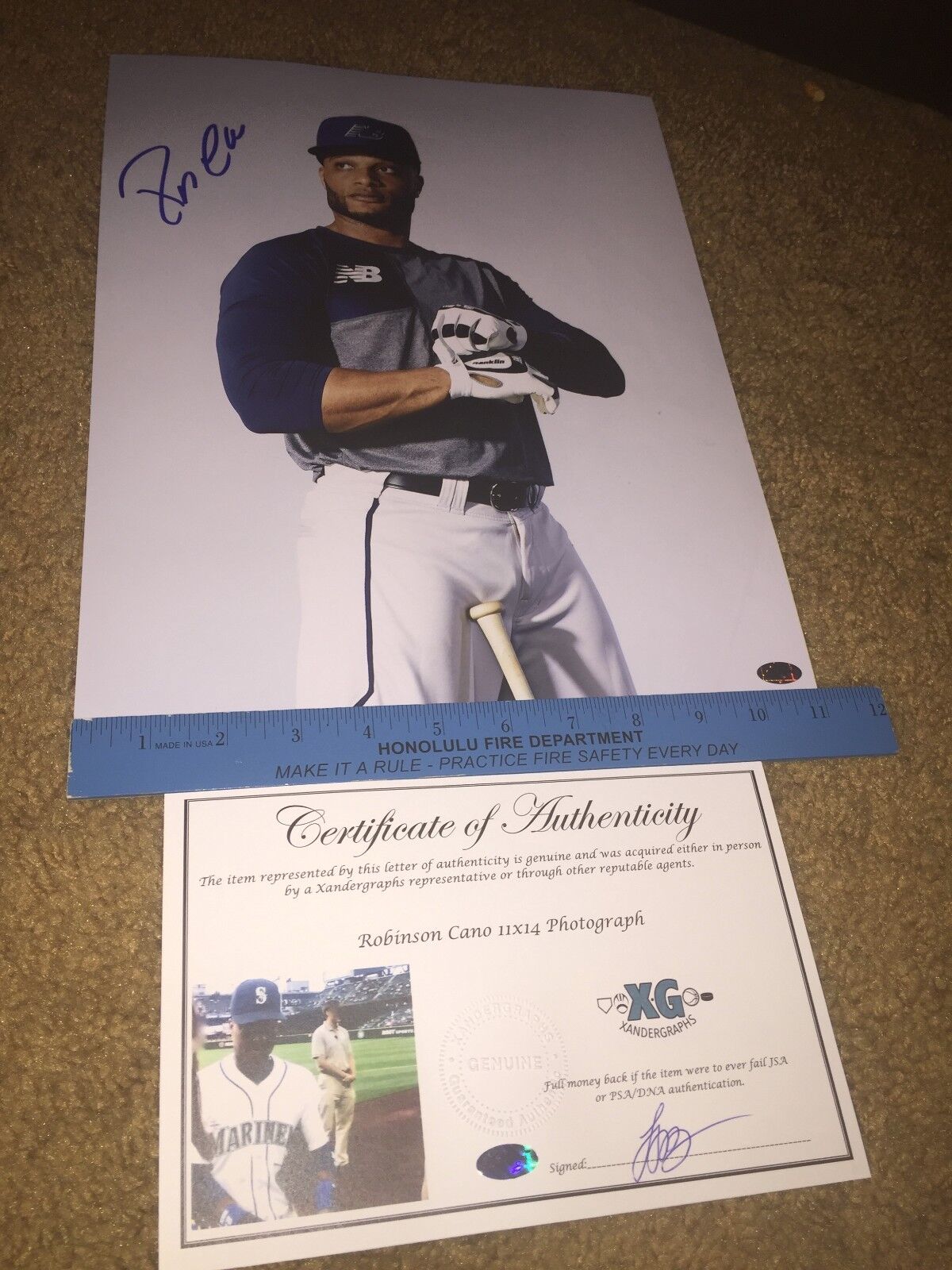 ROBINSON ROBBIE CANO SEATTLE MARINERS SIGNED AUTOGRAPHED 11X14 Photo Poster paintingGRAPH-COA