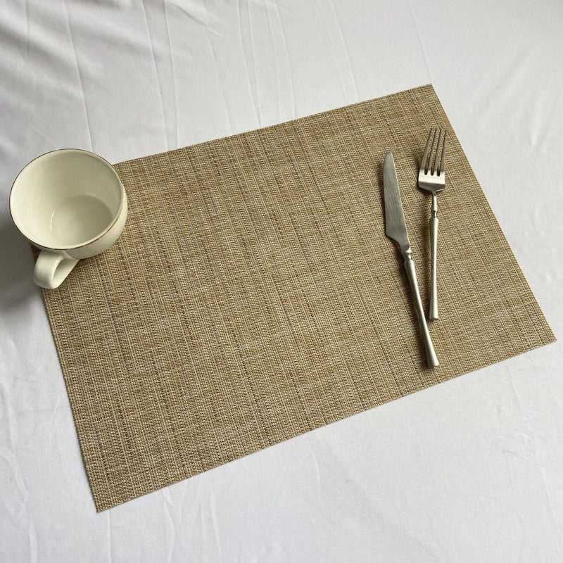 Cross-border Solid Color European-style Pvc Woven Insulation Western-style Placemat Hotel Home Teslin Dining Table Cushion Coaster