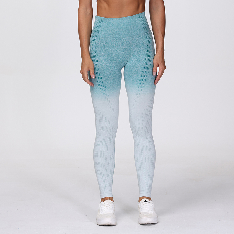 Women's High Waist Polka Dot Jacquard Weave Seamless Yoga Leggings