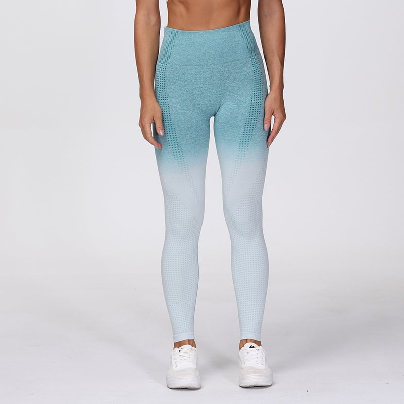 Women's High Waist Polka Dot Jacquard Weave Seamless Yoga Leggings