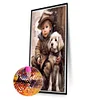 >SALE<5D DIY Full Square Drill Diamond Painting Boy and Dog Home Decor Art 20x30cm