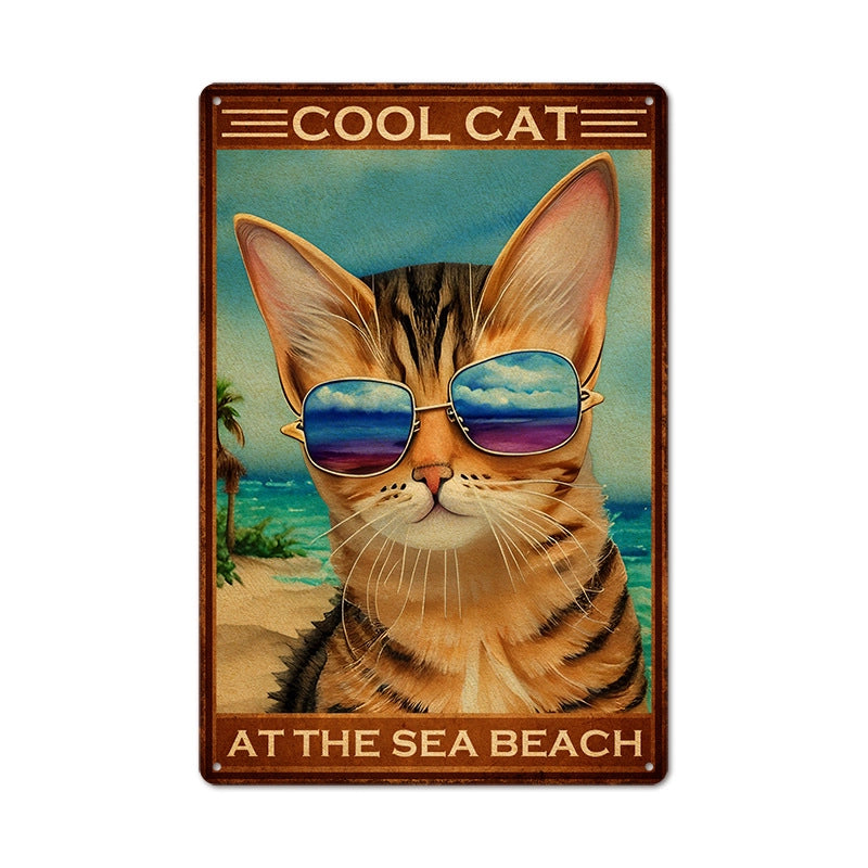 Beach Artistic Letter Landscape Iron Mural Wall Art