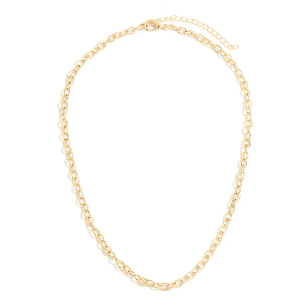 Dvacaman New Punk Gold Color Portrait Pendant Necklace for Women Cuban Multi Layered Chunky Thick Chain Choker Necklaces Jewelry