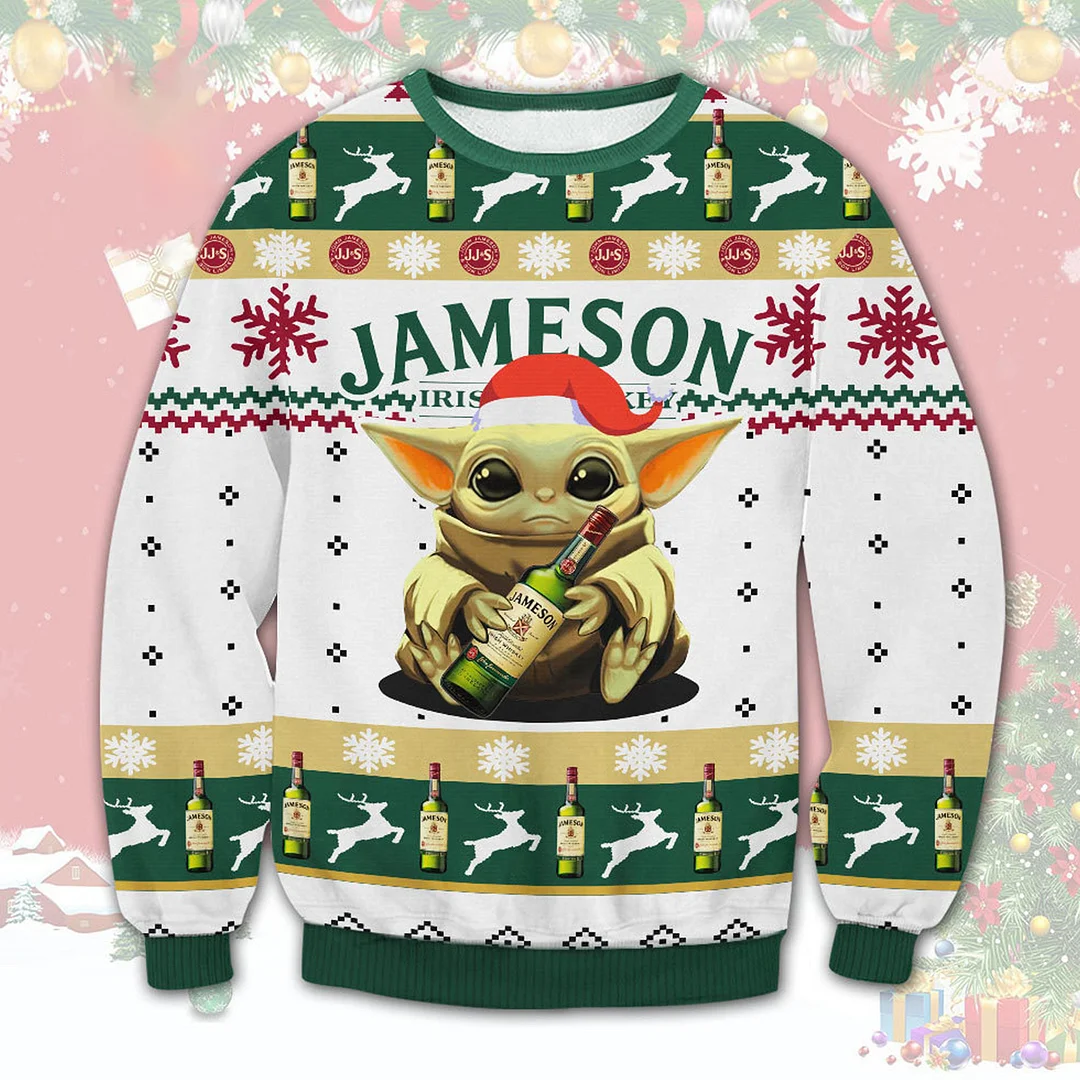 Funny Yoda Sweatshirt Irish Whiskey Christmas / DarkAcademias /Darkacademias