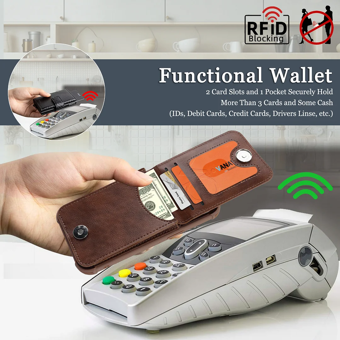 VANAVAGY Wallet Case Compatible for Galaxy S25 5G with Credit Card Holder and Coin Pocket