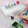 (US Only)64-Grid Clear Plastic Diamond Painting Storage Box Rhinestone Beads Organizer