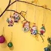 5pcs/set DIY Christmas Diamond Drill Dots Painting Crystal Xmas Trees Hanging Pendant Kits