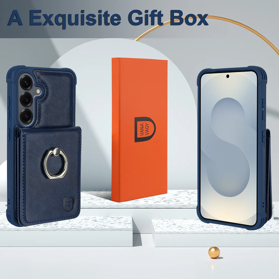 VANAVAGY Wallet Case Compatible for Galaxy S25 5G with Credit Card Holder and Coin Pocket