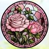 2pcs Diamond Painting -DIY Round Drill Stained Glass Rose