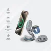 3-in-1 Foldable Magnetic Wireless Charging Stand with 15W Fast Charging Compatible with iPhone, Apple Watch, and AirPods