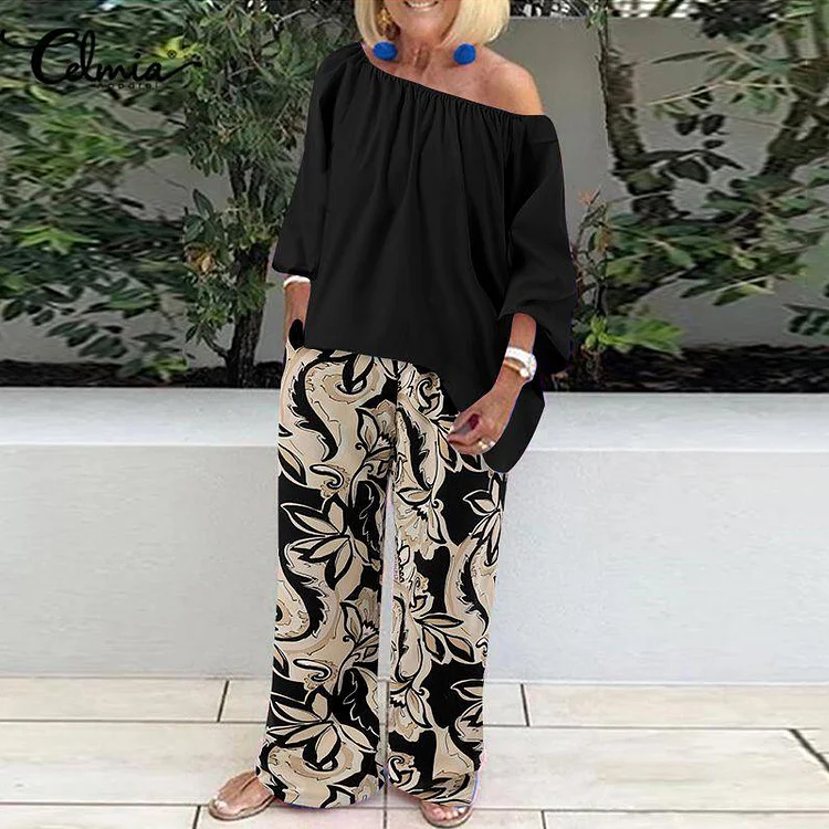 3/4 Sleeve Printed Two Piece Set