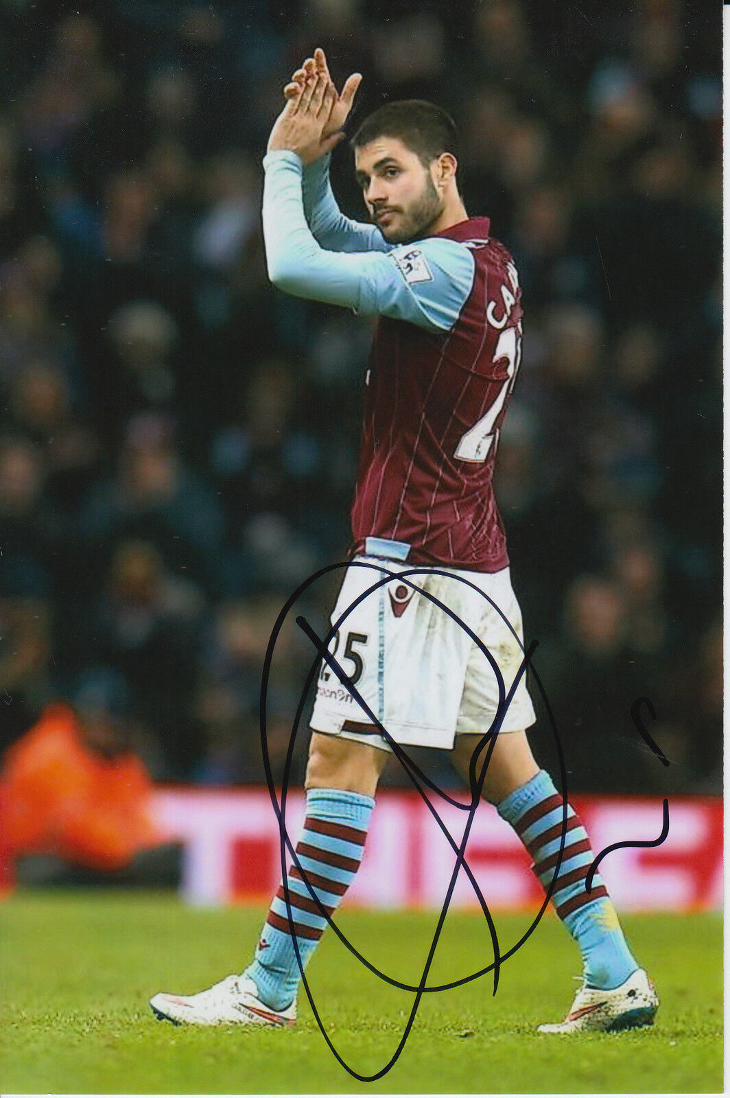 ASTON VILLA HAND SIGNED CARLES GIL 6X4 Photo Poster painting 1.