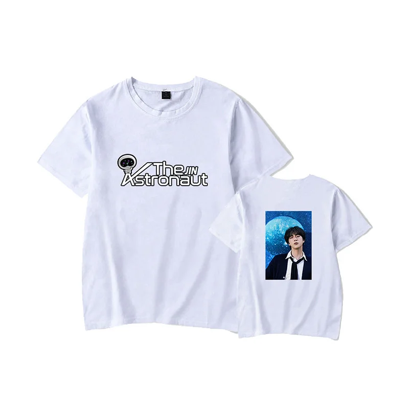 BTS Jin Inspired White Crew Neck Loose Pullover