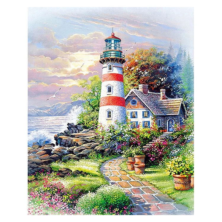Lighthouse Scenery 11CT Stamped Cross Stitch 30*40CM