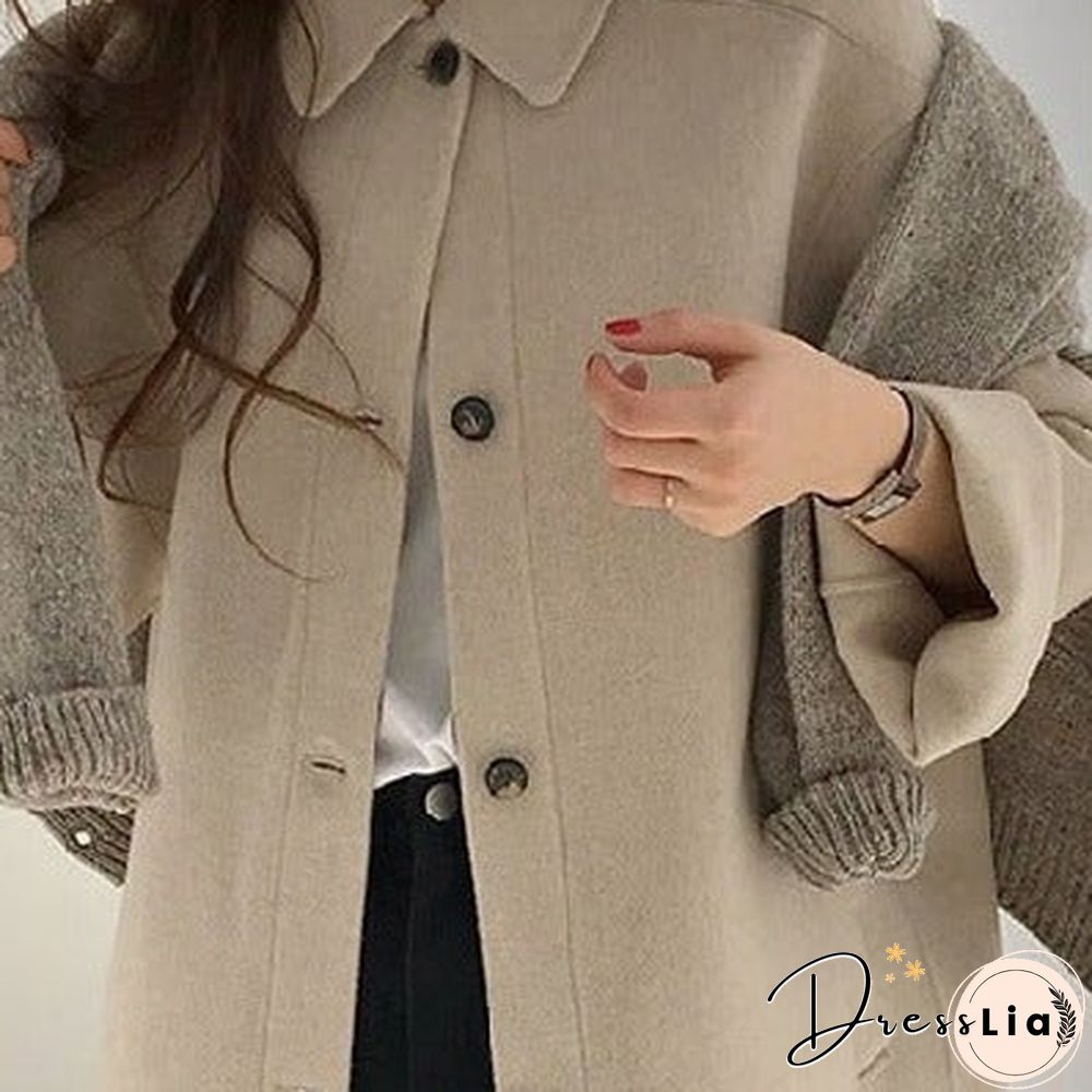 Wool Long Thick Popular Woolen Coat Women