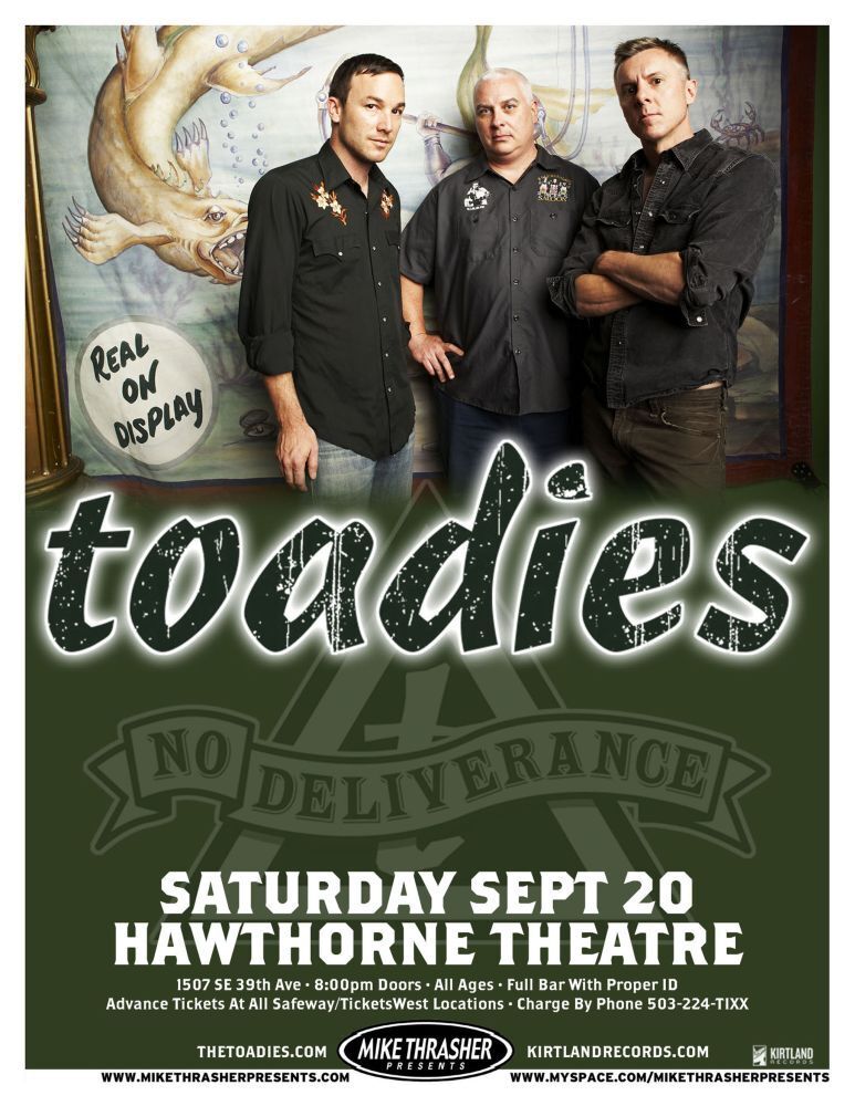 THE TOADIES 2008 Gig POSTER Portland Oregon Concert