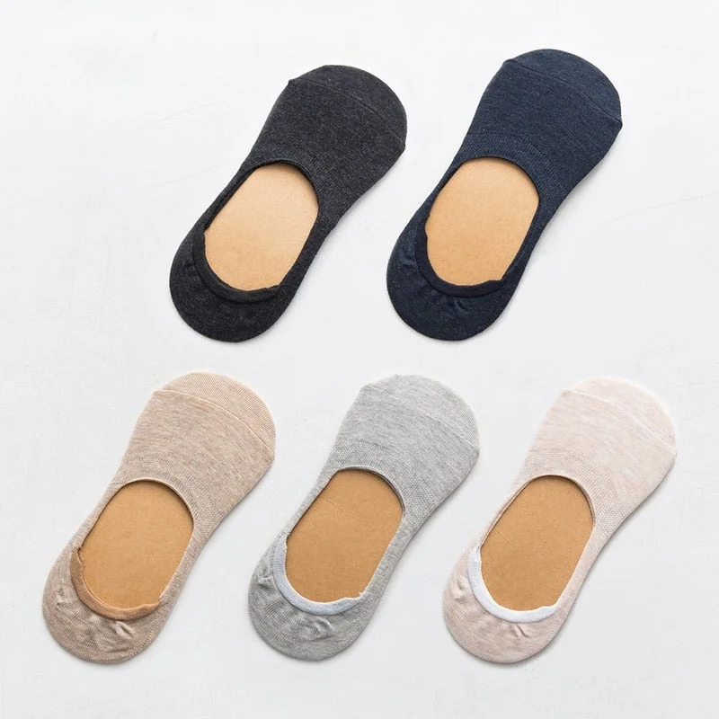 10 pieces = 5 pairs Spring summer women socks Solid color fashion wild shallow mouth invisible boat socks felmen slipper sock