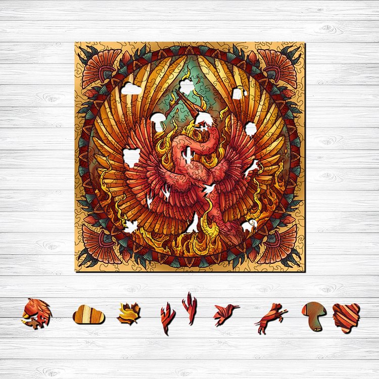 Fire Phoenix Wooden Jigsaw Puzzle