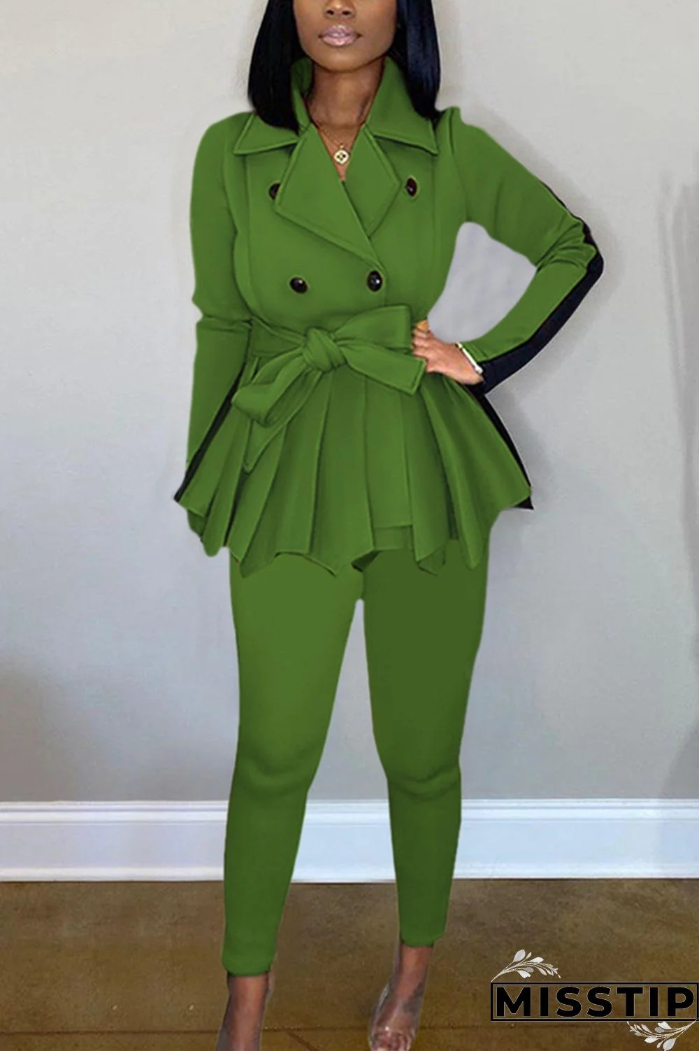 Orange Fashion Casual Long Sleeve Turndown Collar Regular Sleeve Regular Patchwork Two Pieces