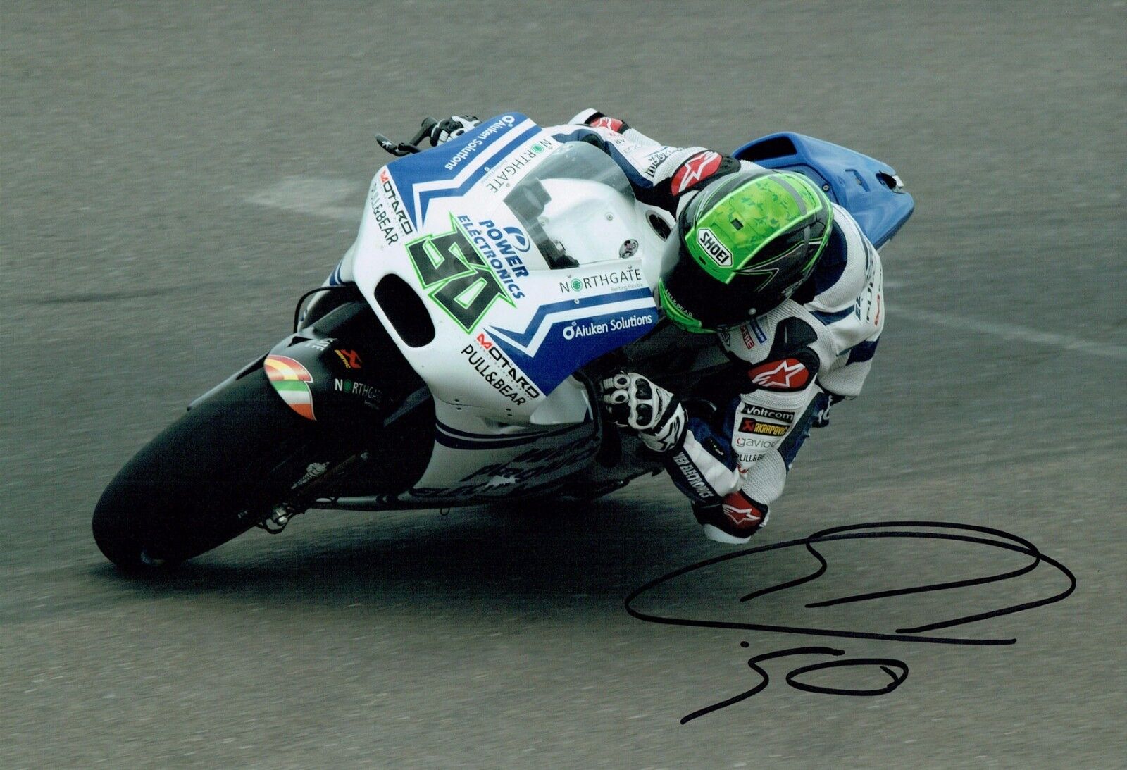 Eugene LAVERTY SIGNED MOTOGP 12x8 Autograph Photo Poster painting A AFTAL COA Pull & Bear Aspar