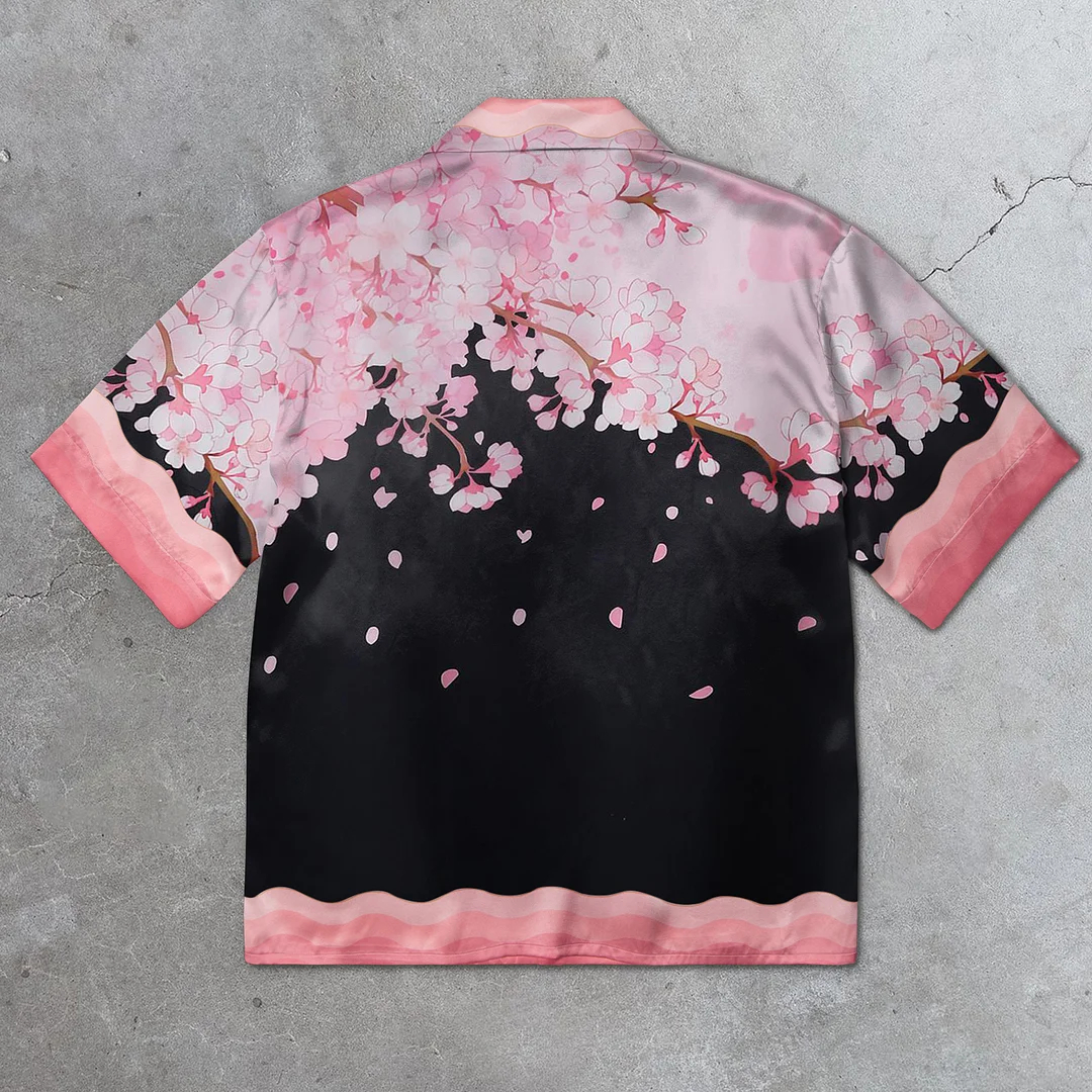 Loveciss®/ Tide Brand Retro Cherry Blossom Fashion Short Sleeve Shirts