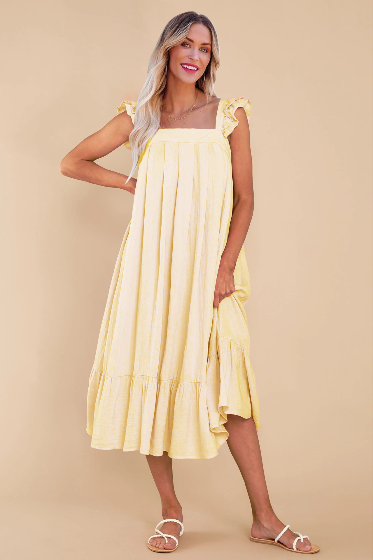  thdmladies So You Hear Light Taupe Midi Dress thedmladies