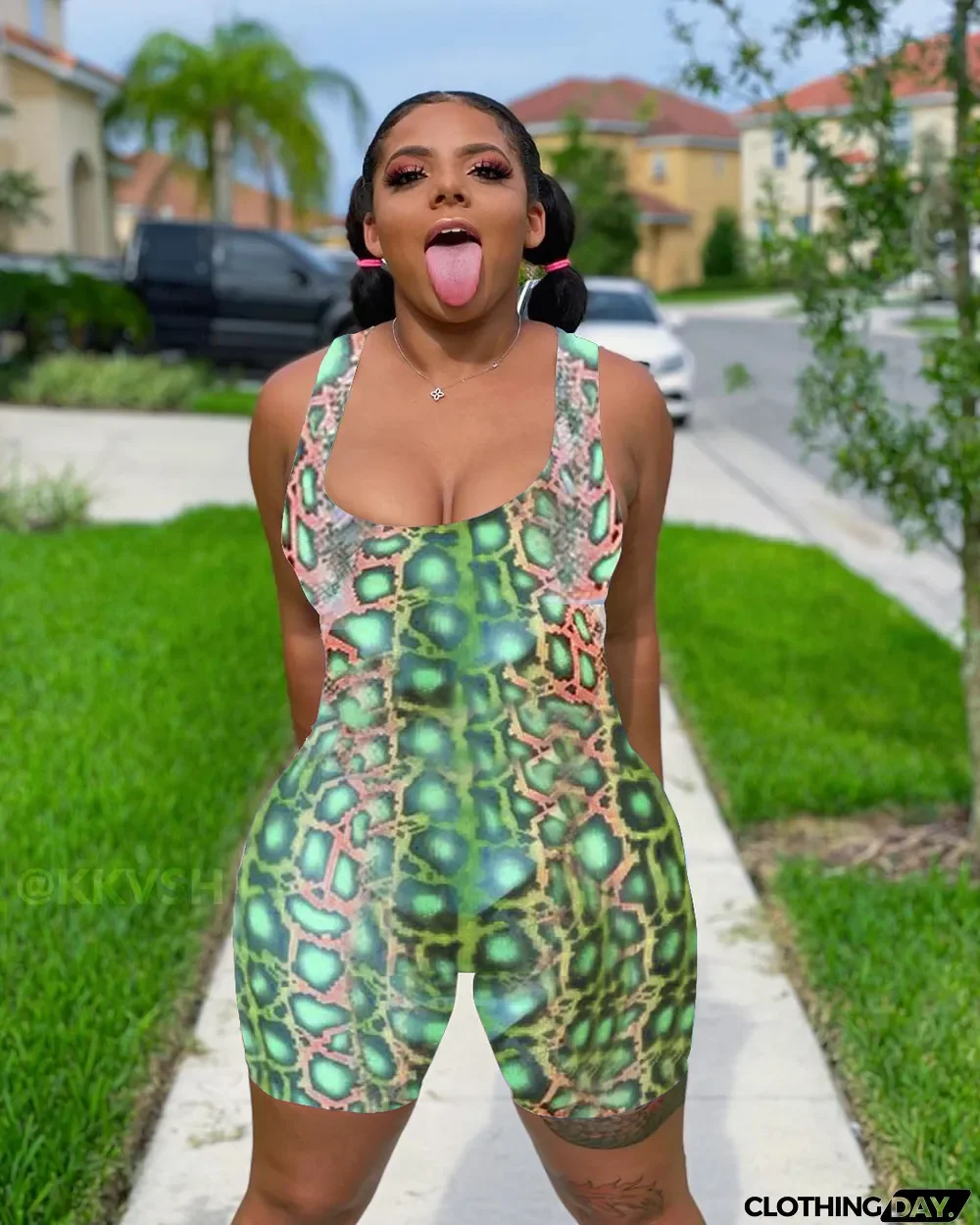 Casual Printed Sleeveless Romper