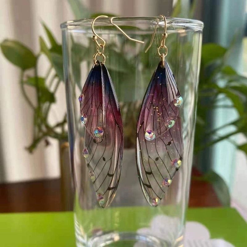 1 Pair Minimalist Wings Copper Epoxy Women’s Drop Earrings