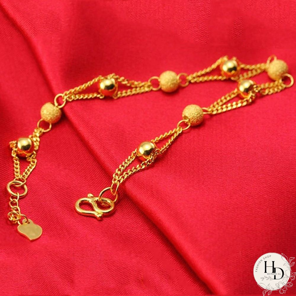 24K gold Fashion Bead Bracelet for Women gold color Friendship Bracelets Fine Jewelry