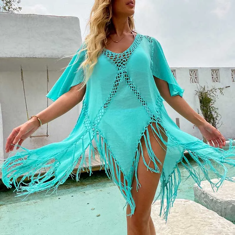 Bathroom Outings Women Pareo For The Beach Cover Up Summer Dress 2021 Irregular Patchwork Polyester Tunic Robe De Plage Bath