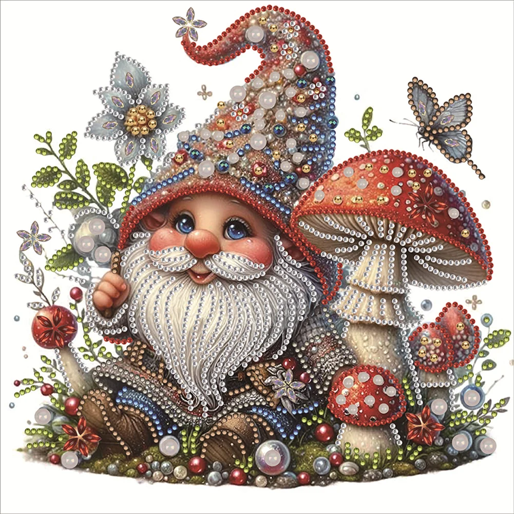 Partial Special-shaped Crystal Rhinestone Diamond Painting - Mushroom Goblin(Canvas|30*30cm)