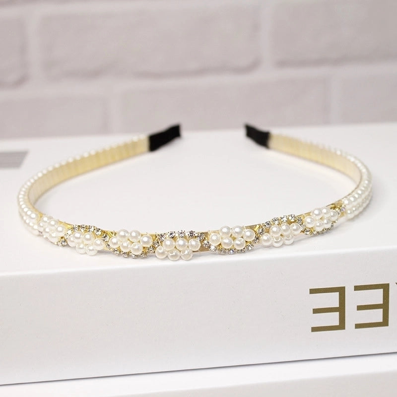 New Pearl Headband Women Korean Internet Celebrity Headband Hair Clip Women’s Simple Elegant Pressed Hair Clip Headwear