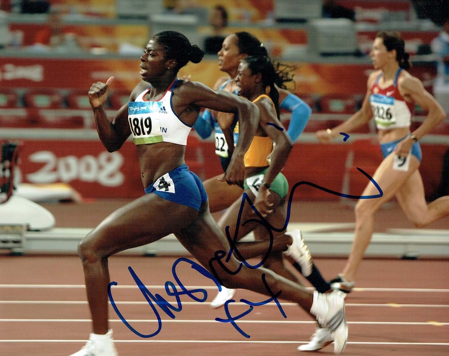 Christine OHURUOGU Autograph 10x8 Signed Photo Poster painting AFTAL COA Great Britain Olympics