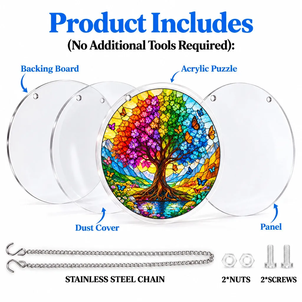 Tree of Life Stained Glass Suncatcher Puzzle
