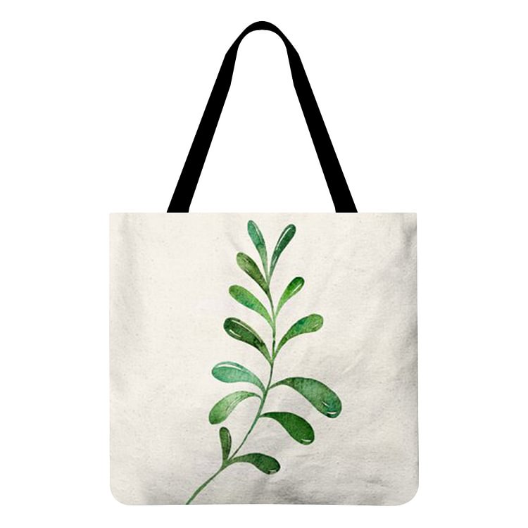 Linen Tote Bag - Green Plant