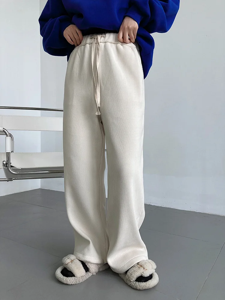 Loose Solid Color Thickened Corduroy Pants