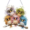 Pendentif acrylique cinq oiseaux aux grands yeux-bricolage