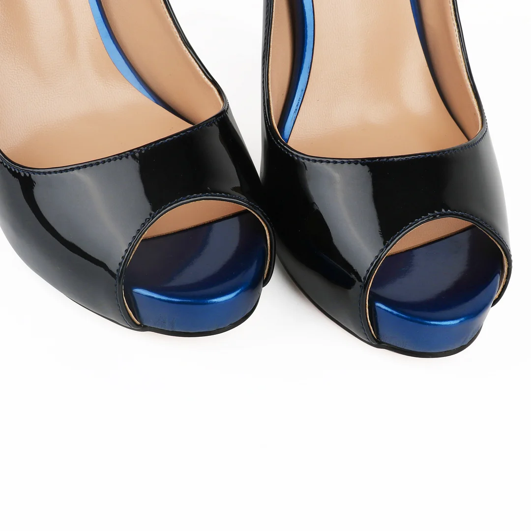 4.72'' Women's Platforms Heels Party Wedding Gradient Pumps-MERUMOTE