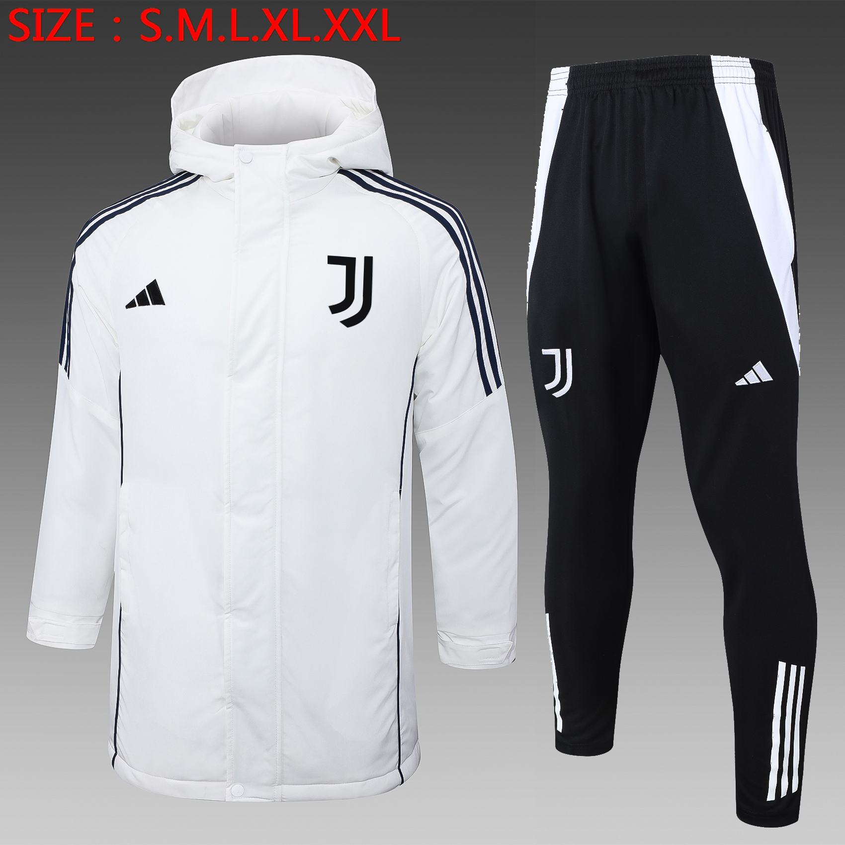 2024/2025 Juventus Cotton Jacket White Soccer Jersey 
